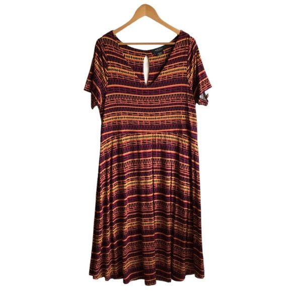 Michel Studio Midi Dress 1X Geometric Fall - Picture 9 of 9